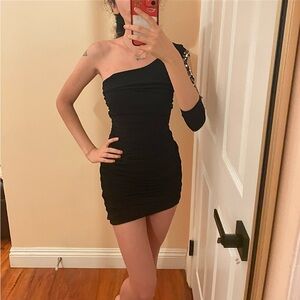 Black one shoulder dress